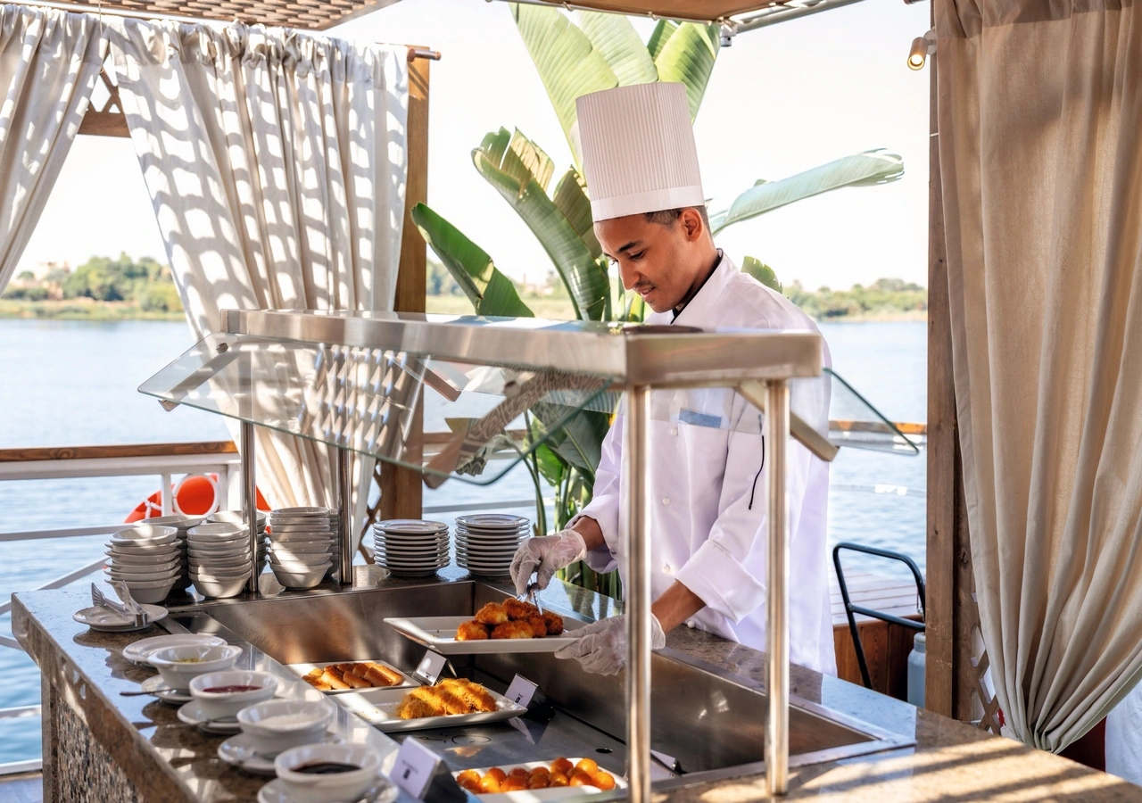 Restaurant aboard the JAZ Bahareya Nile Cruise Nile cruise